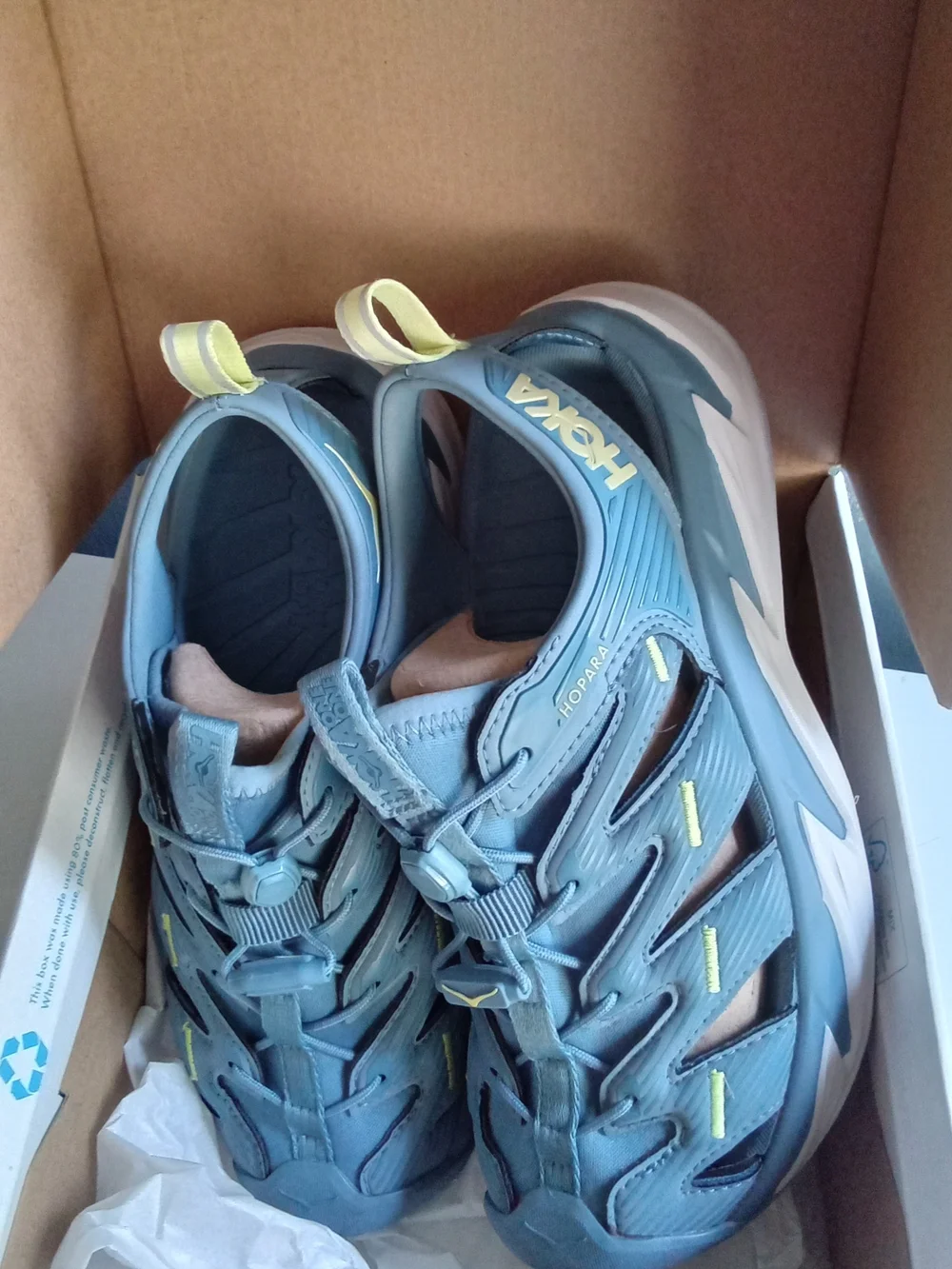 Hoka Hopara Womens Hiking Sandals Blue Lunar Rock 1106535 PBLR